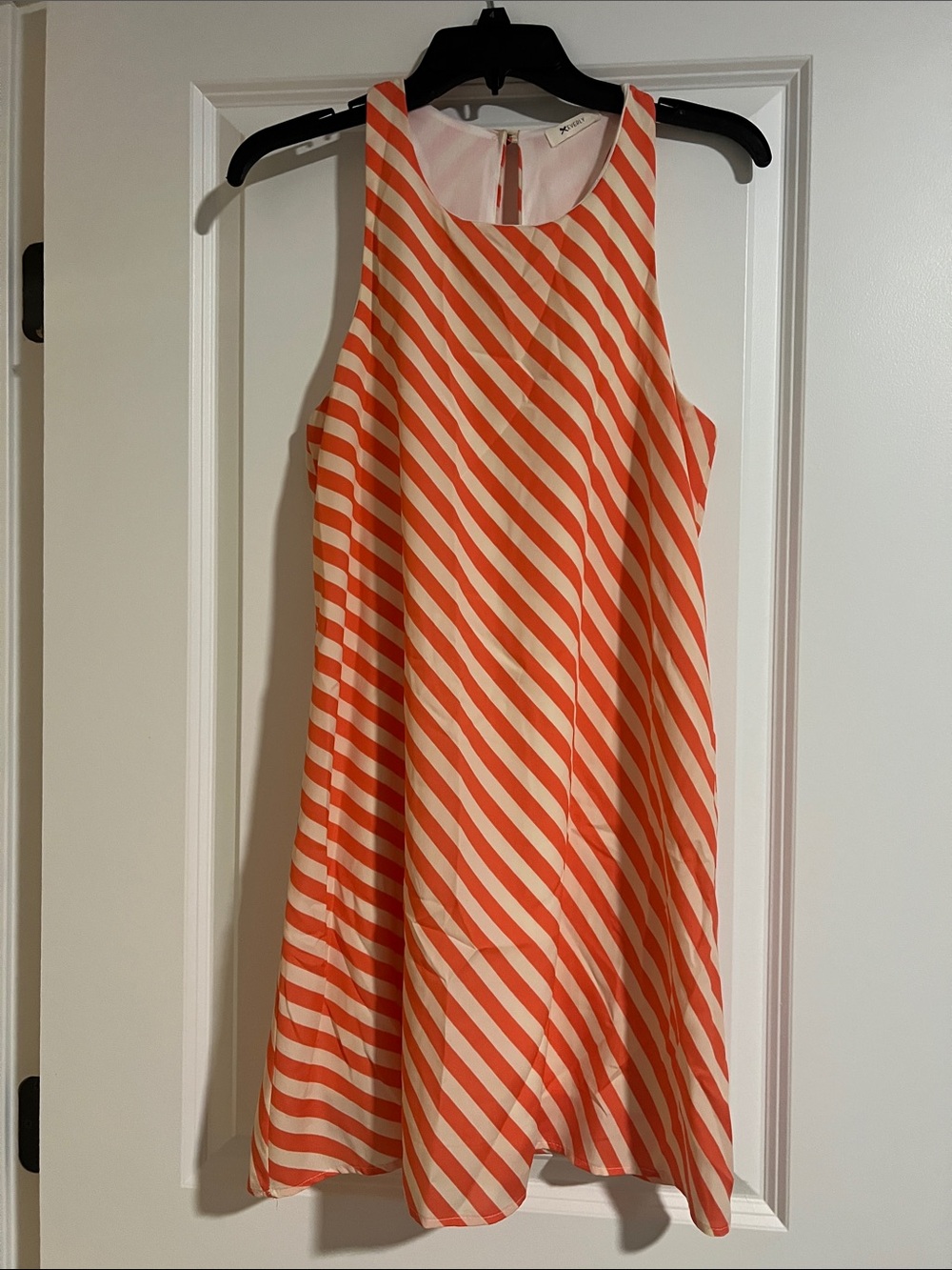 Everly Orange and White Striped Mini Dress
